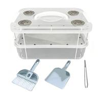 Worm Farm Starter Kit - Ventilated Lid Transparent Fine Mesh - Mealworm Breeding Bins | for Sugar Gliders Reptiles Chickens Lizards Bearded Dragons Frogs Tortoises