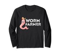 Worm Farmer Happy Worm Farmer Red Wiggler Worm Garden Long Sleeve T-Shirt