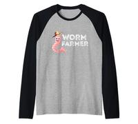 Worm Farmer Happy Worm Farmer Red Wiggler Worm Garden Raglan Baseball Tee