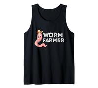 Worm Farmer Happy Worm Farmer Red Wiggler Worm Garden Tank Top