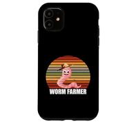 Worm Farmer Retro Vintage Worm Hat Red Wiggler Worm Compost Case for iPhone 11
