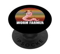 Worm Farmer Retro Vintage Worm Hat Red Wiggler Worm Compost PopSockets Adhesive PopGrip