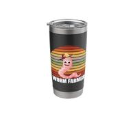 Worm Farmer Retro Vintage Worm Hat Red Wiggler Worm Compost Stainless Steel Insulated Tumbler