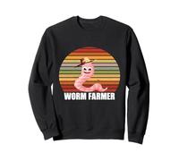 Worm Farmer Retro Vintage Worm Hat Red Wiggler Worm Compost Sweatshirt