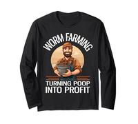 Worm Farming Turning Poop Into Profit Funny Worm Farmer Long Sleeve T-Shirt