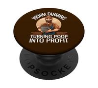 Worm Farming Turning Poop Into Profit Funny Worm Farmer PopSockets Adhesive PopGrip
