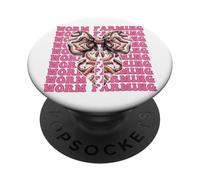 Worm Farming Vermiculture Worm Farmer Farm Girl Coquette PopSockets Adhesive PopGrip