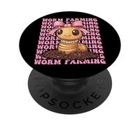 Worm Farming Vermiculture Worm Farmer Farm Girl Coquette PopSockets Adhesive PopGrip