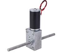 Worm Gear Motor, DC 12V Dual Output Shaft M8 Double Right Hand Thread High Torque Turbine Reducer Speed Reduction Motor(Reduction Ratio 200)