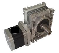 Worm Gear Reducer NMRV30 Gearbox Geared Motor NEMA23 57HS 1.8NM 2phase 76mm Length Stepper kit with Single Output Shaft(Ratio 80)