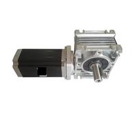 Worm Gear Reducer NMRV30 Worm Gearbox Reducer Geared Motor NEMA23 57HS 3NM 2phase 112mm Length Stepper Motor kit with Single Output Shaft(Ratio 10)