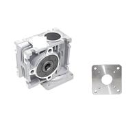 Worm Gear Reducer Square Flange 42mm Nema17 Dc Box Ratio 1:15/1:20/1:30/1:40/1:50/1:60 Self-Locking 1.7-14N.m Speed Gearbox(Ratio 20,Nema17 Double Shaft)