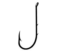 Worm hooks with eye, size 8, nickel.