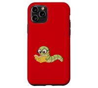 Worm Loves Reading Design in Embroidery Look for Book Lovers Case for iPhone 11 Pro