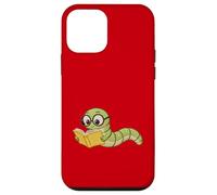 Worm Loves Reading Design in Embroidery Look for Book Lovers Case for iPhone 12 mini