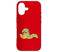 Worm Loves Reading Design in Embroidery Look for Book Lovers Case for iPhone 17
