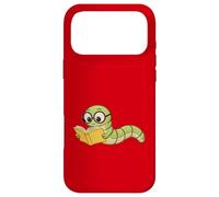 Worm Loves Reading Design in Embroidery Look for Book Lovers Case for iPhone 17 Pro Max