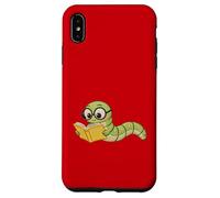 Worm Loves Reading Design in Embroidery Look for Book Lovers Case for iPhone XS Max