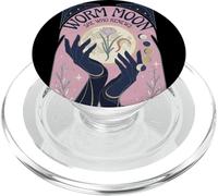 Worm Moon She Who Renews March 2026 Art Nouveau Moon Phases PopSockets PopGrip for MagSafe