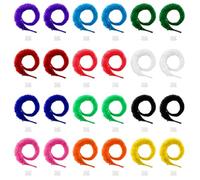 Worm on A String, 24pcs Magic Twisty Worm Toys with Invisible Thread, Colorful Fuzzy Worms for Cats, Plush Stress Relief Fidget Fiddle Toys for Parties and Pet Entertainment
