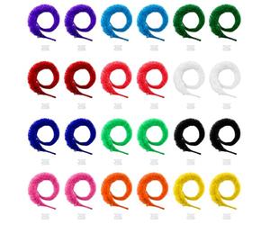 Worm on A String, 24pcs Magic Twisty Worm Toys with Invisible Thread, Colorful Fuzzy Worms for Cats, Plush Stress Relief Fidget Fiddle Toys for Parties and Pet Entertainment