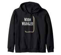 Worm Wrangler composting vermicomposting T-Shirt White Print Zip Hoodie