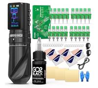 Wormhole Tattoo Gun Kit Wireless Tattoo Kit with 7 Adjustable Stroke 2,300mAh Power Tattoo Machine with Normal/Jump-Start/Dot Working Mode with LED Digital Display for Tattoo Artist WTK315
