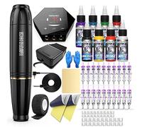 Wormhole Tattoo Kit Tattoo Gun Pen Kit Cartridge Needles for Beginners Rotary Machine Pen Type Machine Complete Tattoo Supplies