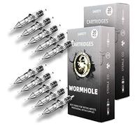 Wormhole Tattoo Needles Pack of 50 Assorted Tattoo Needles Cartridges Round Liner Mixed 3RL 5RL 7RL 9RL 11RL (50 Pieces #12 Standard RL)