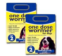 Worming Tablets for Medium Dogs Up to 20kg - 2 Pack | 4 Tablets | One Dose Wormer | Treats Roundworms, Tapeworms and Hookworms | Johnsons (Medium Dogs)