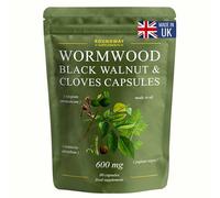 Wormwood Black Walnut and Clove Capsules | High Strength Supplement for Humans | 2 Months Supply | 60 Capsules, 600mg per Serving | Vegan Supplement and UK Made (Pack of 1)