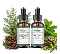 Wormwood Black Walnut and Clove Cleanse Drops, Parasite Cleanse for Humans, Alcohol-Free, Supports Bloating Relief & Digestive Health, 2 Bottles
