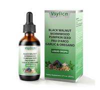 Wormwood Black Walnut Clove Drops for Parasite Cleanse & Gut Health | Liquid Herbal Supplement with Oregano Oil, Garlic & Berberine | for Detox Cleanse and Digestive Well-Being | 60ml Vegan Drop