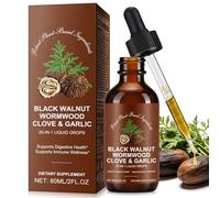 Wormwood Black Walnut & Clove Herbal Drops | 20-in-1 Digestive Support Formula | Alcohol-Free Liquid with Garlic, Pumpkin Seed & Oregano | Natural Raspberry Flavour | Gluten & Dairy Free