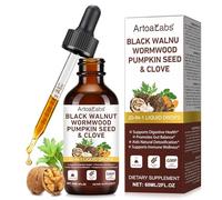 Wormwood, Black Walnut & Clove Herbal Drops, Natural Energy Boost, 60ml Liquid Supplement for Gut Detox Cleanse and Digestive Well-Being, Vegan, Alcohol-Free Formula (1PCS)