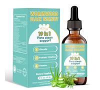 Wormwood Black Walnut Prasite Gut Cleanse Drops, 100 Billion Probiotics,Chlorella, Clove & Oregano,19-in-1 Herbal Liquid Detox Support for Children and Adults, Alcohol-Free Formula