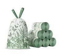 Wormwood Flavored Drawstring Garbage Bags 32pcs Household Thickened with Carrying Handle Extra Thick and Large Tear-Free Plastic Bags For Bathroom Kitchen Toilet Home Office and Bedroom (Green 32pcs)