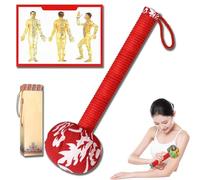 Wormwood Massage Hammer,Long Handle Mugwort Meridian Massage Hammer,26/31 cm,with Natural Plant Ingredients,Ideal for Back Pain Relief,It is Your Best Choice to Visit The Elderly (Red,31cm)