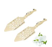 Wormwood Spoon, 2 Pcs Absinthe Spoon Slotted Stainless Steel Absinthe Spoons Vintage Absinthe Dripper Set for Wormwood Cocktail(Gold)