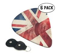 Worn British Flag 6 Double Sided Guitar Plectrum Strap Plectrum Clip Keychain Guitar Gift