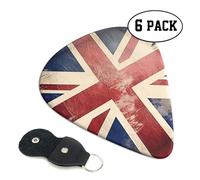 Worn British Flag 6 Double Sided Guitar Plectrum Strap Plectrum Clip Keychain Guitar Gift