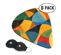 Worn Geometric 6 Double Sided Guitar Plectrum Strap Plectrum Clip Keychain Guitar Gift