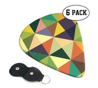 Worn Geometric 6 Double Sided Guitar Plectrum Strap Plectrum Clip Keychain Guitar Gift