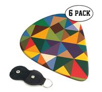 Worn Geometric 6 Double Sided Guitar Plectrum Strap Plectrum Clip Keychain Guitar Gift