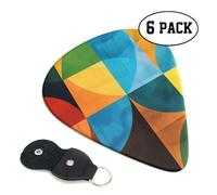 Worn Geometric 6 Double Sided Guitar Plectrum Strap Plectrum Clip Keychain Guitar Gift
