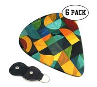 Worn Geometric 6 Double Sided Guitar Plectrum Strap Plectrum Clip Keychain Guitar Gift