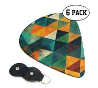 Worn Geometric 6 Double Sided Guitar Plectrum Strap Plectrum Clip Keychain Guitar Gift