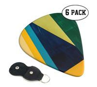 Worn Green Geometric 6 Double Sided Guitar Plectrum Strap Plectrum Clip Keychain Guitar Gift