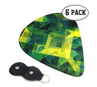 Worn Green Geometric 6 Double Sided Guitar Plectrum Strap Plectrum Clip Keychain Guitar Gift