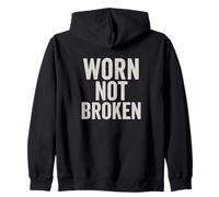 Worn Not Broken Vintage Bold Graphic Zip Hoodie